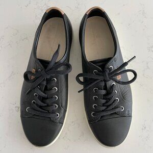Ecco Soft 7 Lo Cut Lace Up Leather Sneakers Black Sz 41EU/7US
